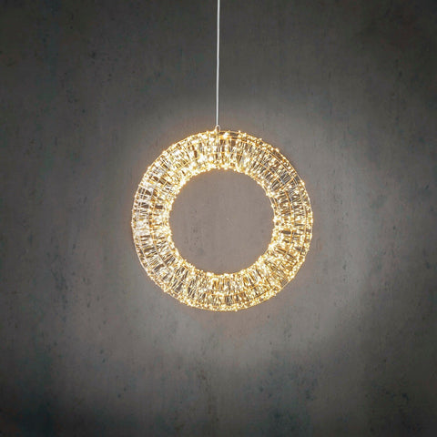 KERST - VERLICHTING - Lichtkrans (warm licht - zilver) (kopie)