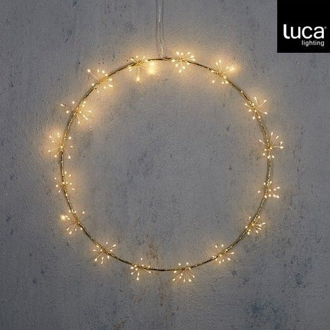 KERST - VERLICHTING - Lichtkrans (warm licht - goud)