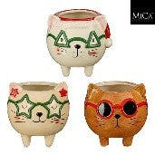 KERST - DECO - Kattenpotjes (3 kleuren)