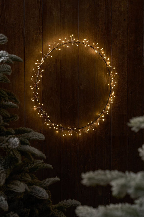 KERST - VERLICHTING - Lichtkrans (warm licht - goud)