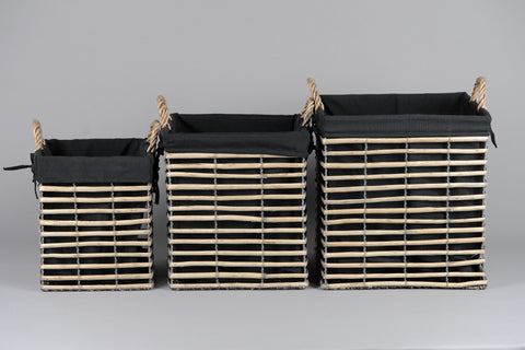 MAND - wilgenmand met zwarte stof