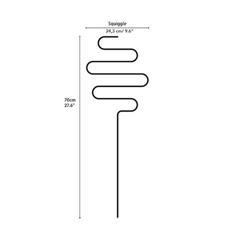 STEUN - Gouden plantensteun squiggle - Klimplantensteun