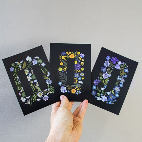 KAARTEN - Letterkaarten - de geperste bloemen collectie