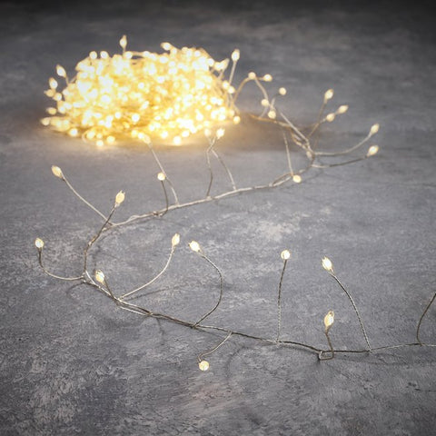 KERST - VERLICHTING - snake light op batterij (zilveren draad - Klassiek wit)