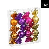 KERST - ORNAMENT - Snoepje (goud/paars/koper/fuchsia)