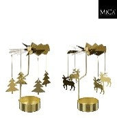 KAARS - DECO - Theelichthouder (hert- of kerstboom goud)