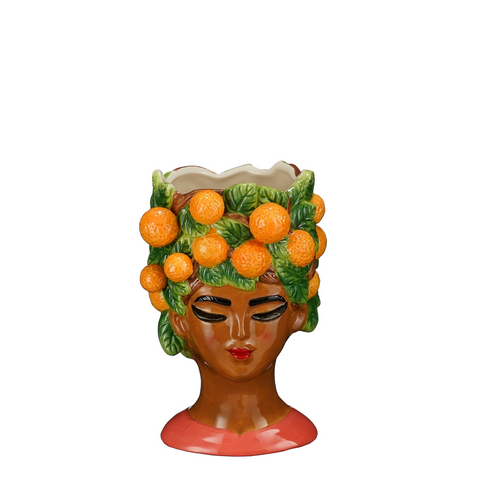 KERAMIEK - Appelsien bloempot dame