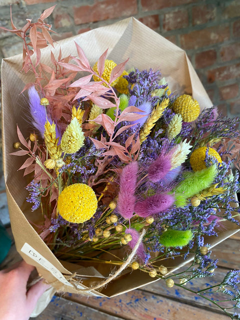 DROOG - Veldboeket met droogbloemen (kleurrijk)