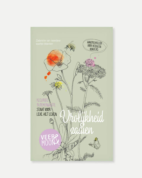 KAARTEN - Bloemzaden kaartjes - 'Vrolijkheid zaaien'