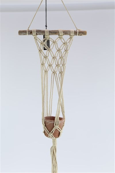 HANGER - Macramé met terracotta pot