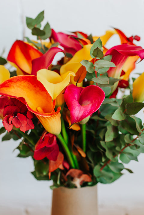 VERSE BLOEMEN - Calla boeket - zomerse tinten