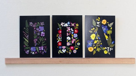 KAARTEN - Letterkaarten - de geperste bloemen collectie